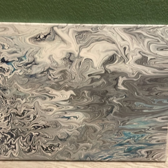 Beautiful pour painting blow up to see details I am also acrylic painting artist